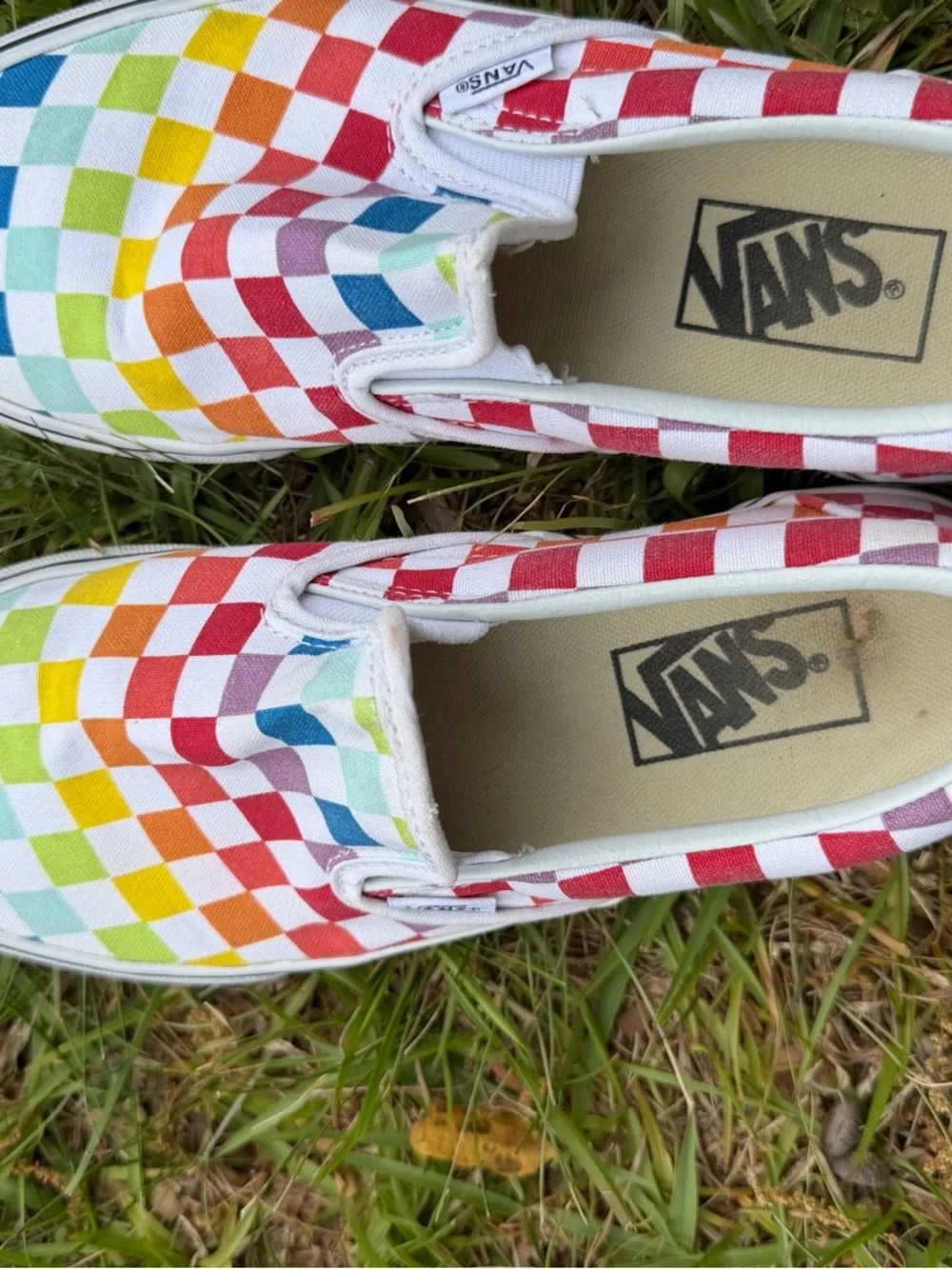 Vans Checkered Rainbow Unisex Women size 7 and Men Size 5.5